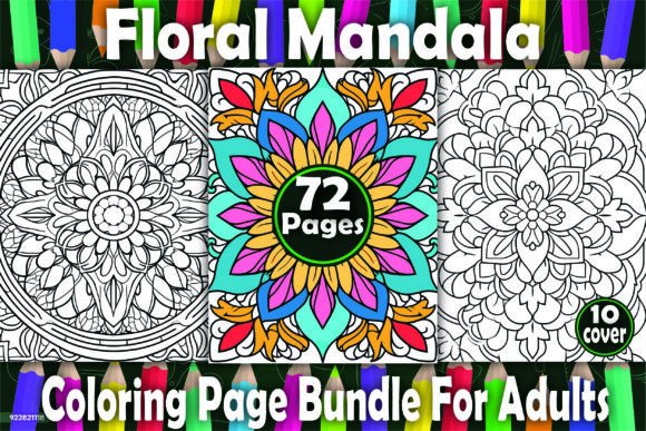 Download 72 Floral Mandala Coloring Pages -KDP - Floral mandala Collection