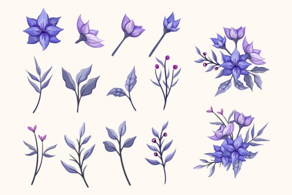 Download Botanic Blossom Floral Foliage Elements - Botanic Collection