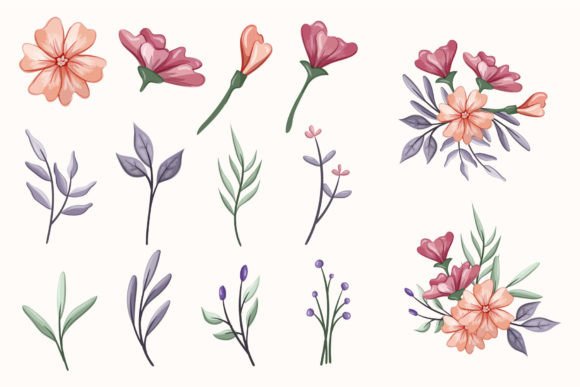 Download Botanic Blossom Floral Foliage Elements - Botanic Collection