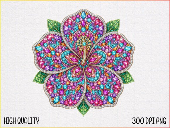 Download Rhinestone Floral Mandala PNG - Floral mandala Collection