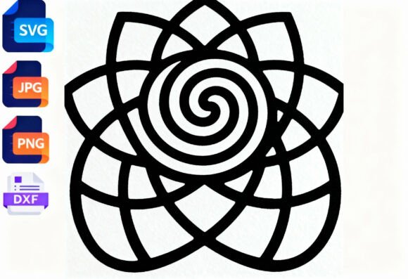 Download Geometric Flower Mandala SVG DXF PNG JPG - Flower mandala Collection